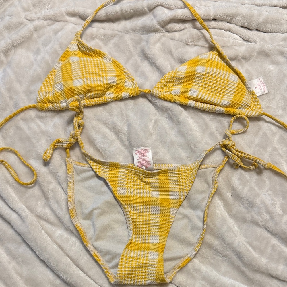 Xhilaration Yellow Plaid Bikini